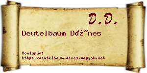 Deutelbaum Dénes névjegykártya